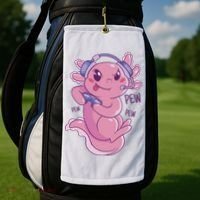 Axolotl Animal Gamer Cute Golf Towel thumb 2