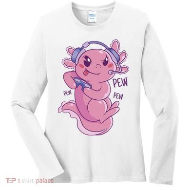 Axolotl Animal Gamer Cute Women's Long Sleeve Shirt