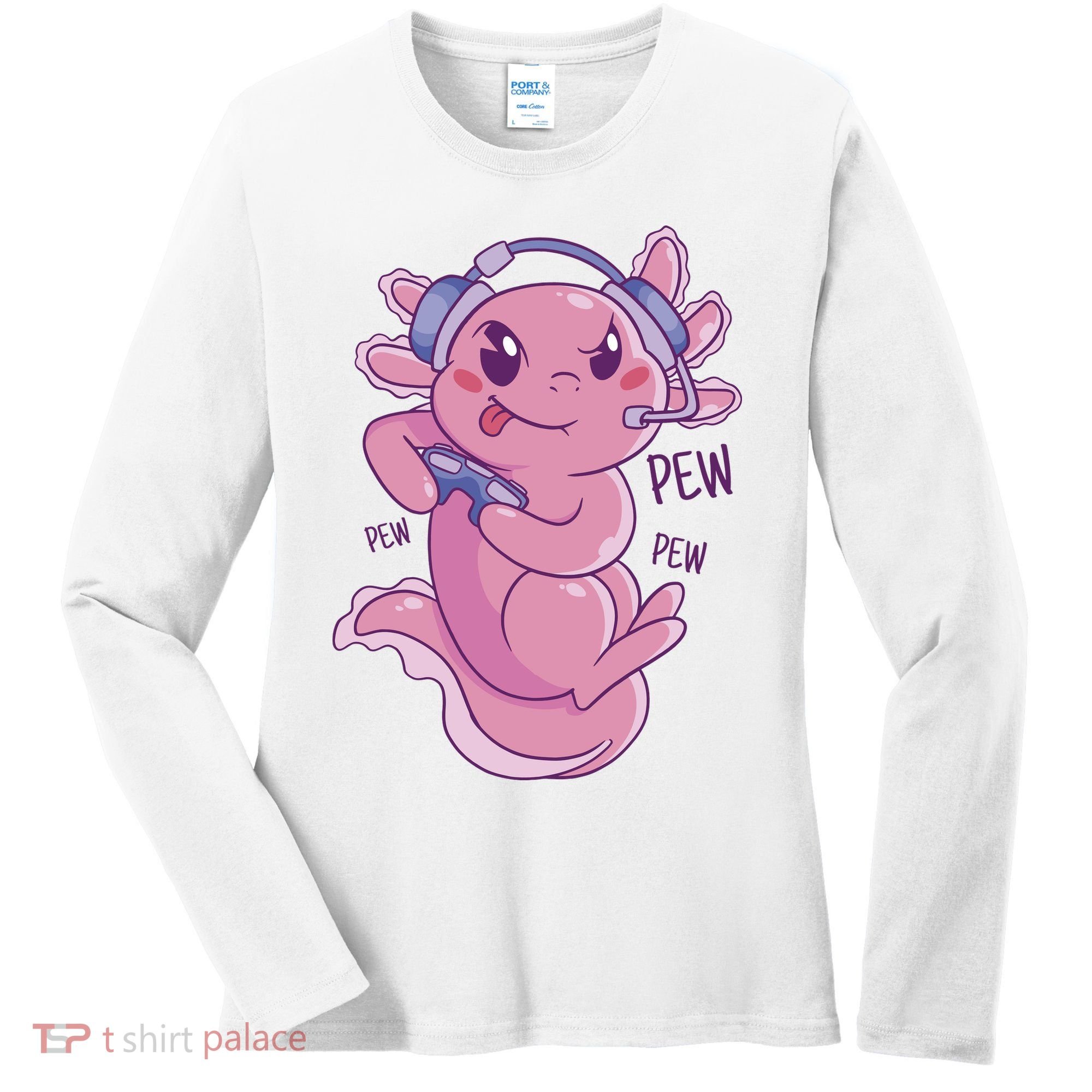 Axolotl Animal Gamer Cute Women's Long Sleeve Shirt