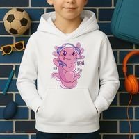 Axolotl Animal Gamer Cute Kids Hoodie thumb 2