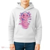 Axolotl Animal Gamer Cute Kids Hoodie thumb 4