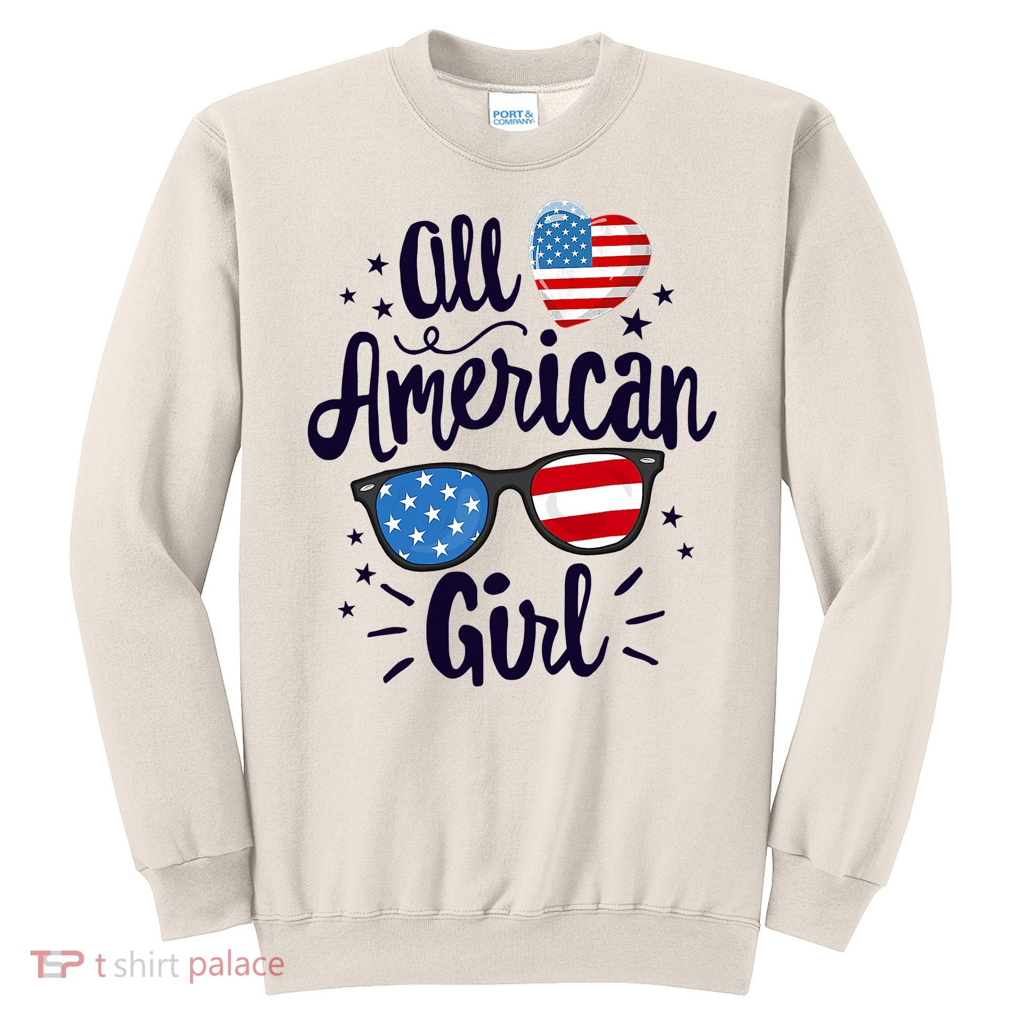 All American Girl USA America Flag Sweatshirt