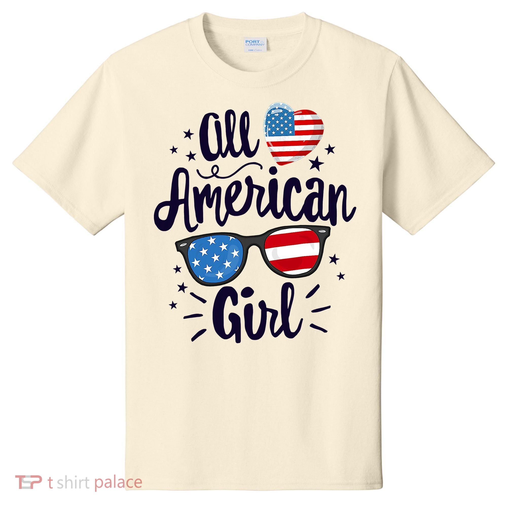 All American Girl USA America Flag T-Shirt