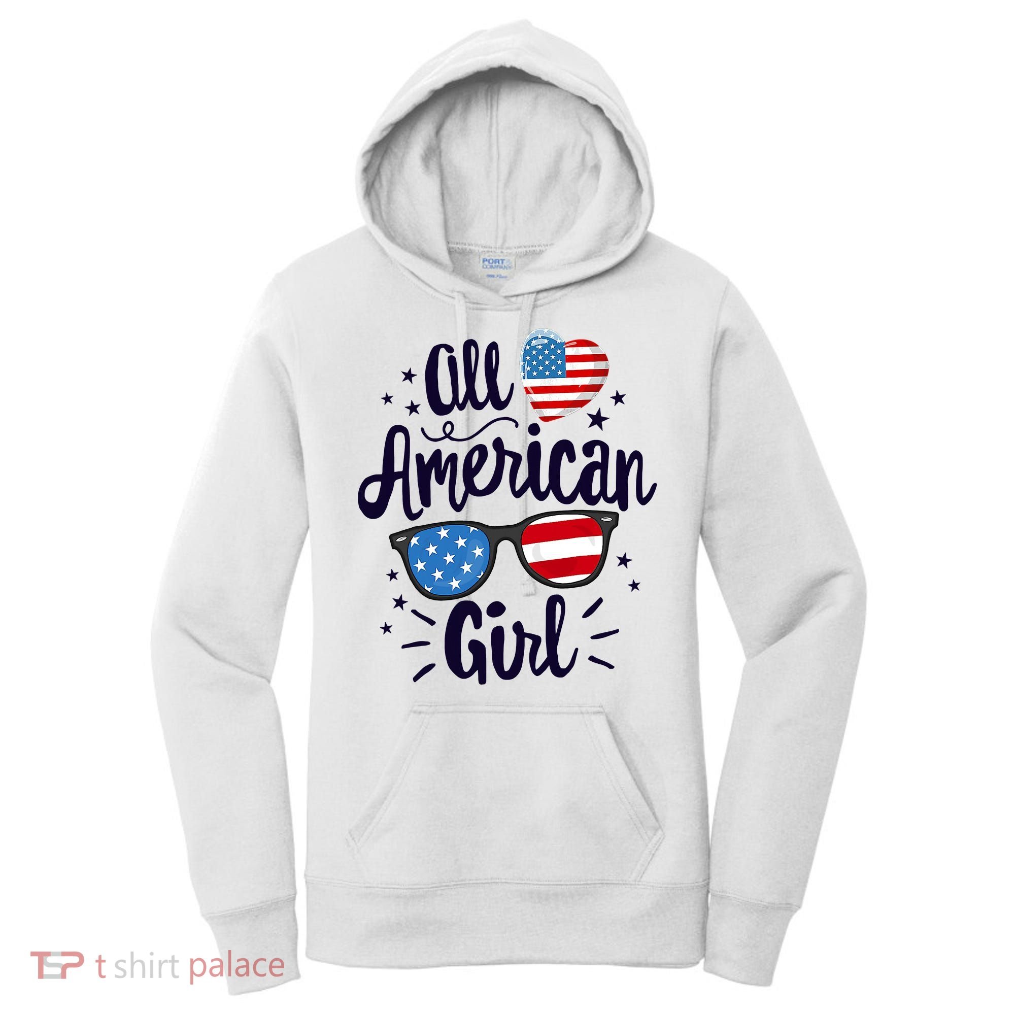 All American Girl USA America Flag Women's Hoodie