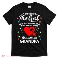 Autism Awareness Grandpa Autism Love Heart T-Shirt thumb 0