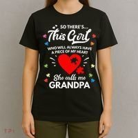 Autism Awareness Grandpa Autism Love Heart T-Shirt thumb 4