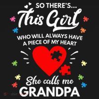 Autism Awareness Grandpa Autism Love Heart T-Shirt thumb 7