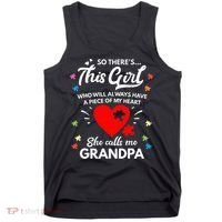Autism Awareness Grandpa Autism Love Heart Tank Top thumb 0