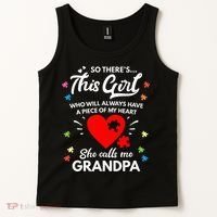 Autism Awareness Grandpa Autism Love Heart Tank Top thumb 2