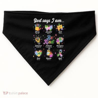 Autism Awareness God Says I Am USA-Made Doggie Bandana