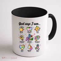 Autism Awareness God Says I Am Coffee Mug thumb 1