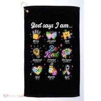 Autism Awareness God Says I Am Golf Towel thumb 0