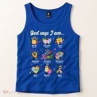 Autism Awareness God Says I Am Tank Top thumb 2