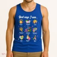 Autism Awareness God Says I Am Tank Top thumb 3