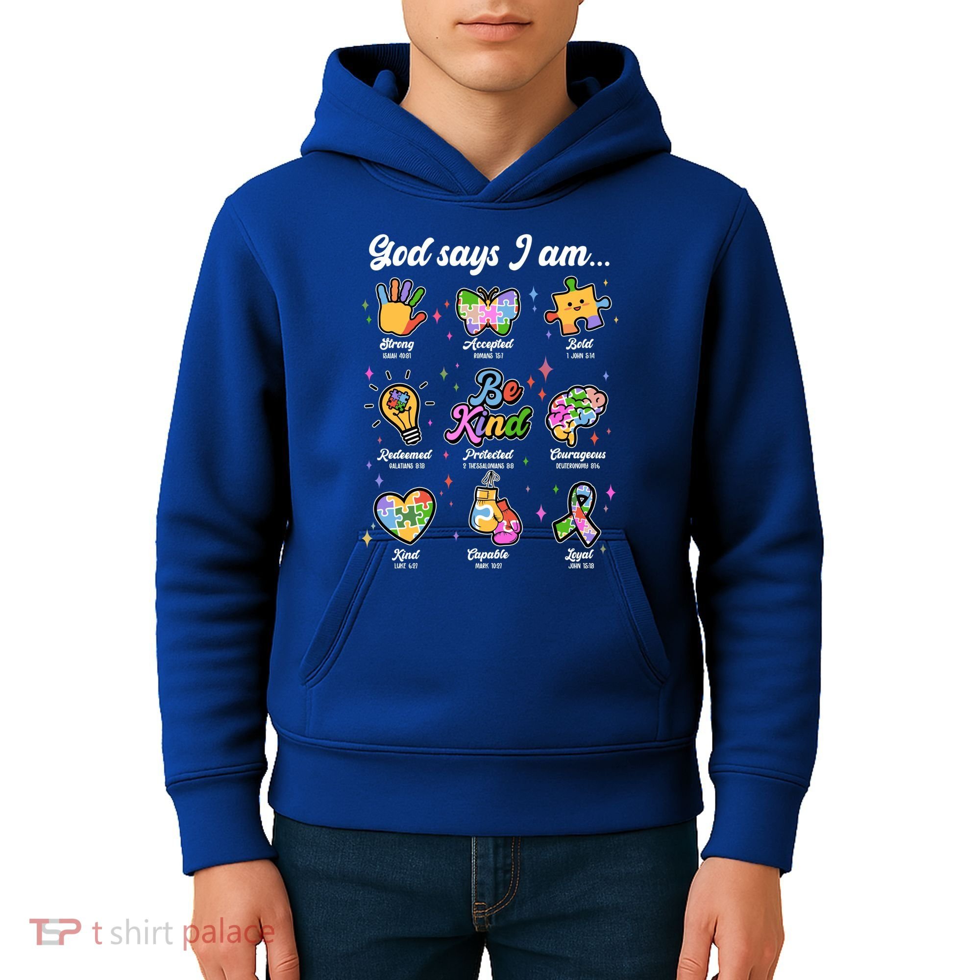 Autism Awareness God Says I Am Kids Hoodie