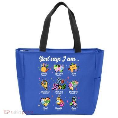 Autism Awareness God Says I Am Tote Bag