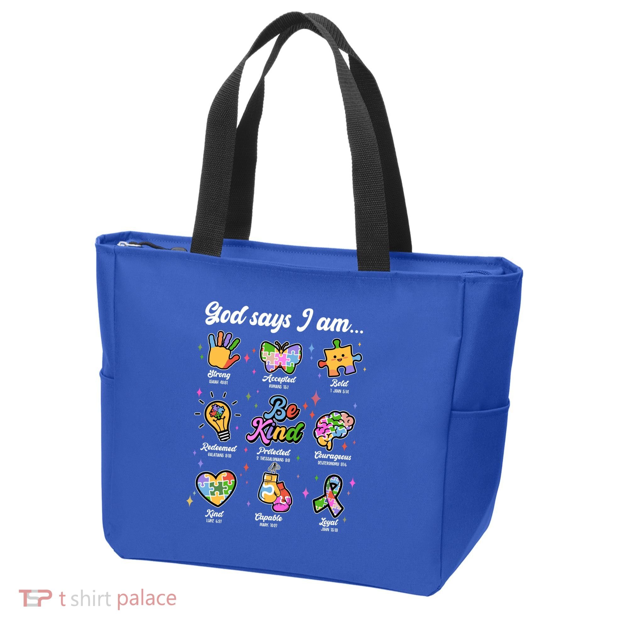 Autism Awareness God Says I Am Tote Bag