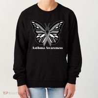Asthma Awareness Gray Ribbon Butterfly Women's Sweatshirt thumb 0