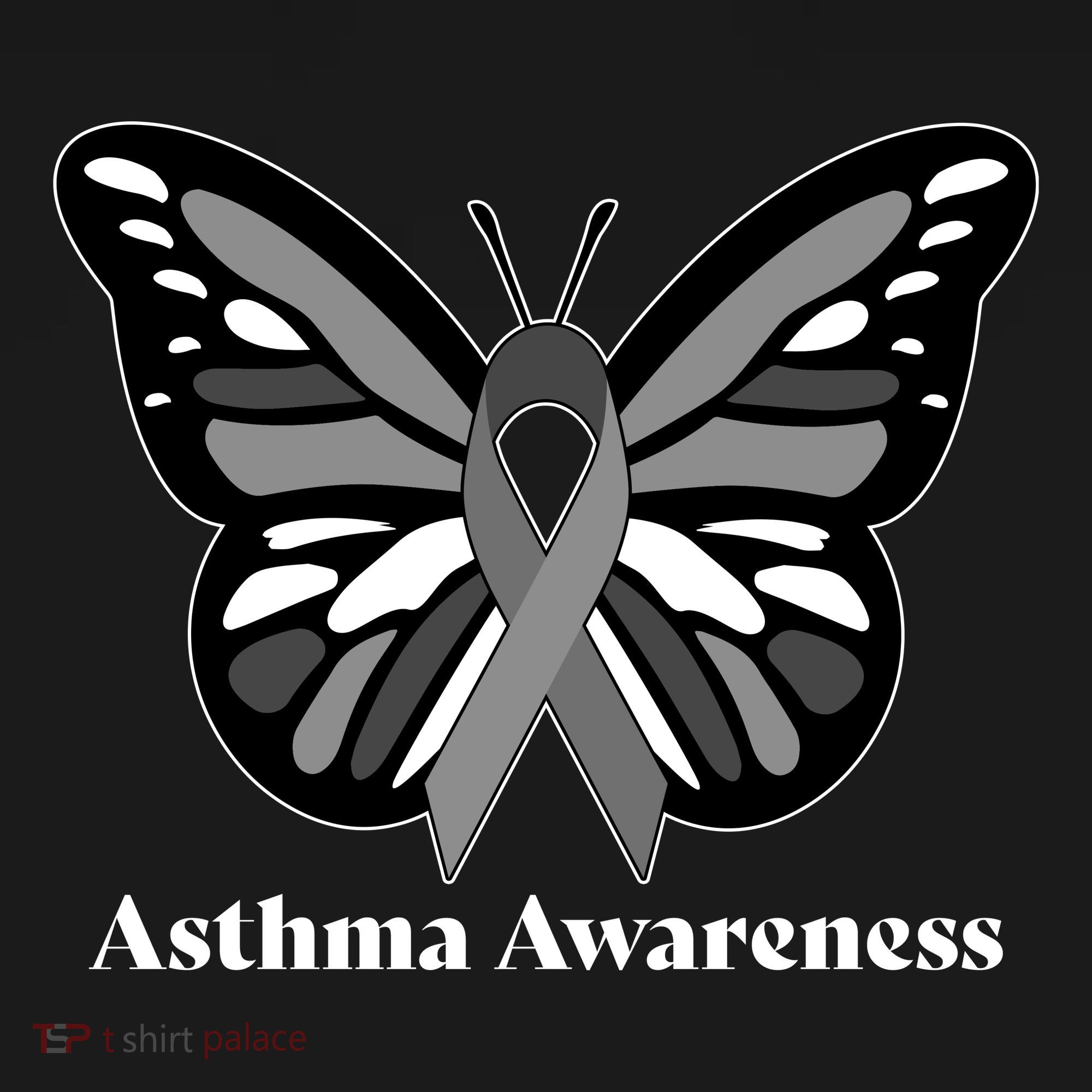 Asthma Awareness Gray Ribbon Butterfly Women's Hoodie