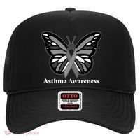 Asthma Awareness Gray Ribbon Butterfly Hat thumb 0