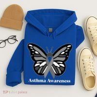 Asthma Awareness Gray Ribbon Butterfly Hoodie thumb 4