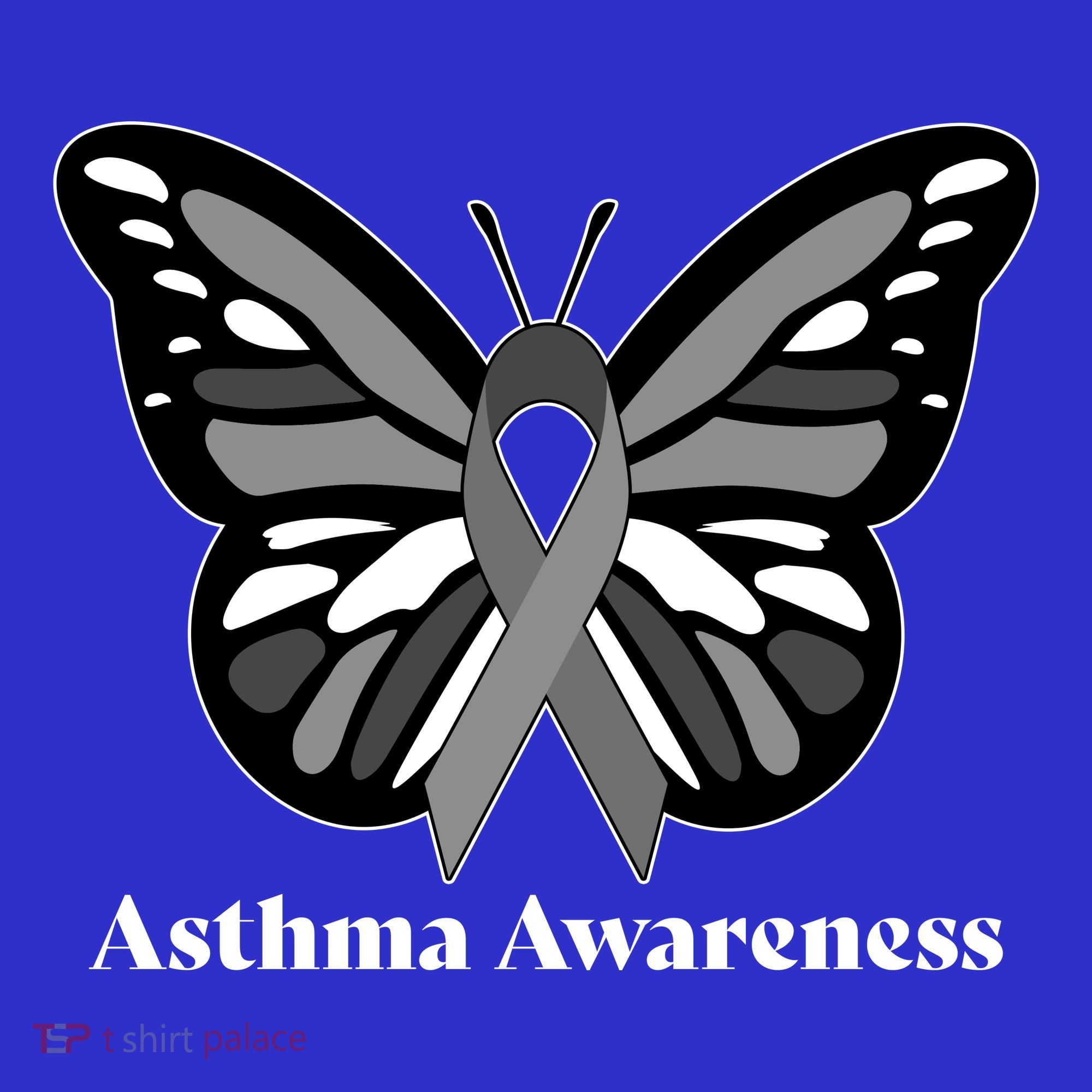 Asthma Awareness Gray Ribbon Butterfly Mousepad