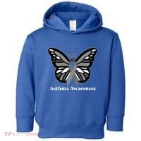 Asthma Awareness Gray Ribbon Butterfly Toddler Hoodie thumb 0