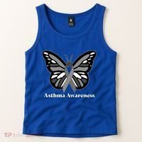 Asthma Awareness Gray Ribbon Butterfly Tank Top thumb 2