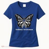 Asthma Awareness Gray Ribbon Butterfly Women's T-Shirt thumb 0