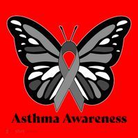 Asthma Awareness Gray Ribbon Butterfly Santa Hat thumb 1