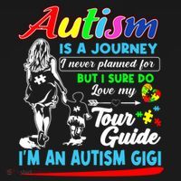 Autism Awareness Gigi Autism Is A Journey Gift Doggie Tank thumb 4