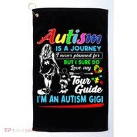 Autism Awareness Gigi Autism Is A Journey Gift Golf Towel thumb 0