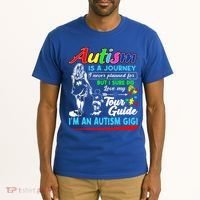 Autism Awareness Gigi Autism Is A Journey Gift Tall T-Shirt thumb 2