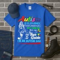 Autism Awareness Gigi Autism Is A Journey Gift Tall T-Shirt thumb 3