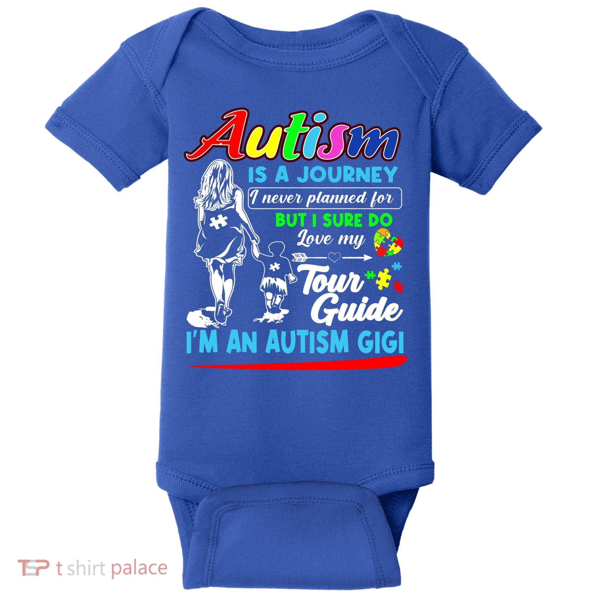 Autism Awareness Gigi Autism Is A Journey Gift Baby Bodysuit