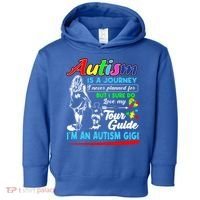 Autism Awareness Gigi Autism Is A Journey Gift Toddler Hoodie thumb 0