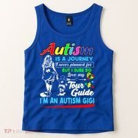 Autism Awareness Gigi Autism Is A Journey Gift Tank Top thumb 2