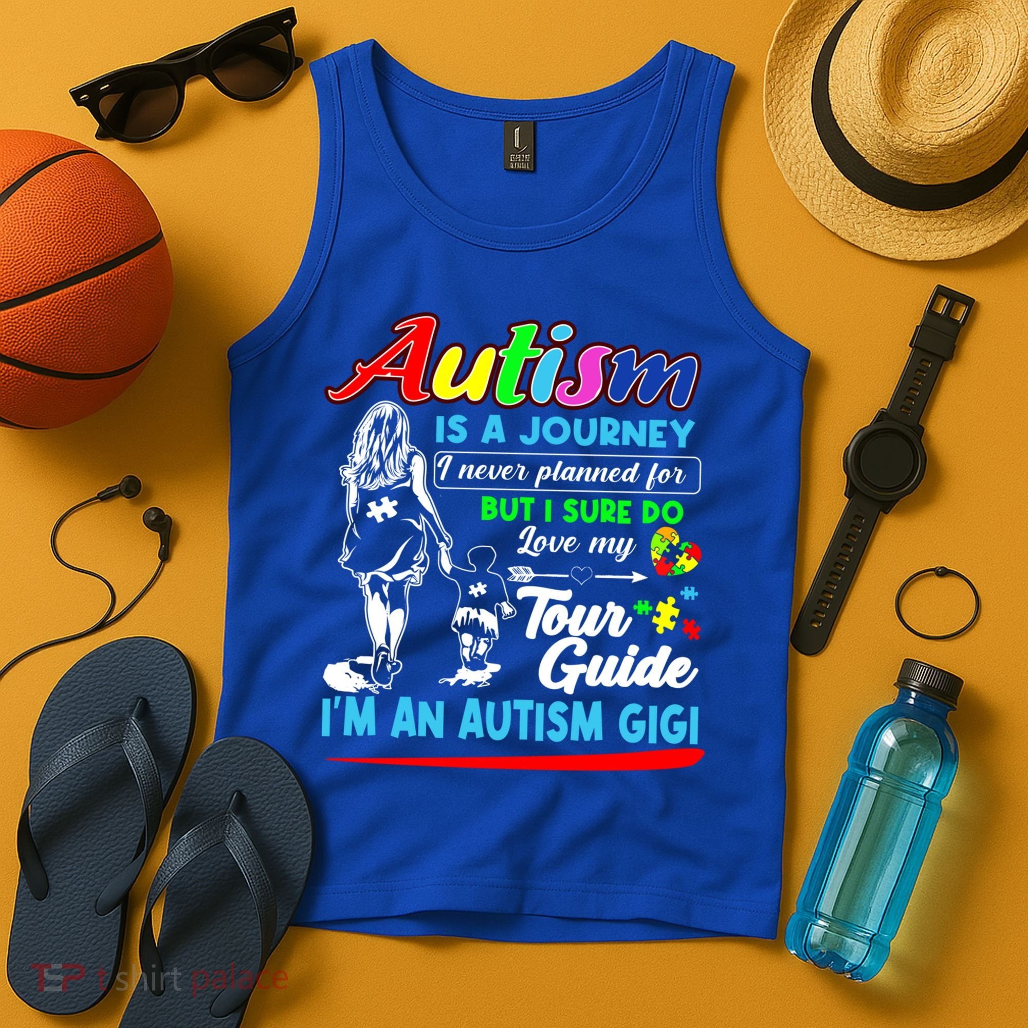 Autism Awareness Gigi Autism Is A Journey Gift Tank Top