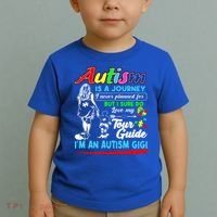 Autism Awareness Gigi Autism Is A Journey Gift Toddler T-Shirt thumb 2