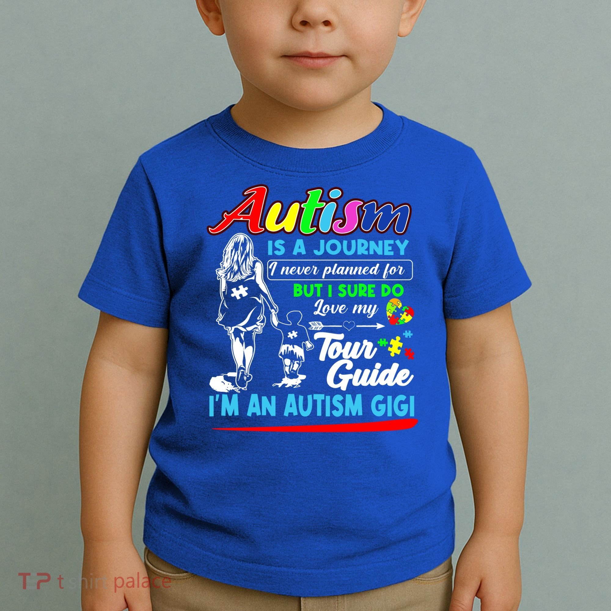 Autism Awareness Gigi Autism Is A Journey Gift Toddler T-Shirt