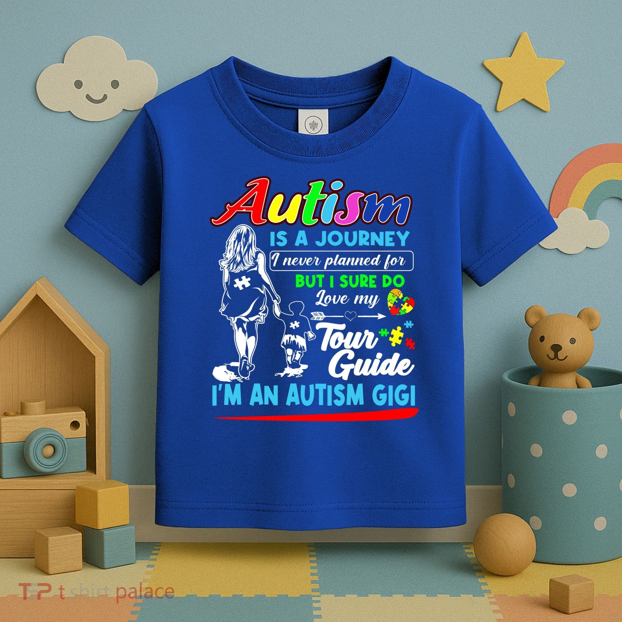 Autism Awareness Gigi Autism Is A Journey Gift Toddler T-Shirt