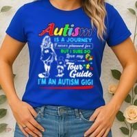 Autism Awareness Gigi Autism Is A Journey Gift Women's T-Shirt thumb 2