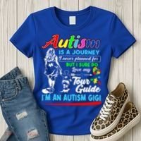 Autism Awareness Gigi Autism Is A Journey Gift Women's T-Shirt thumb 3