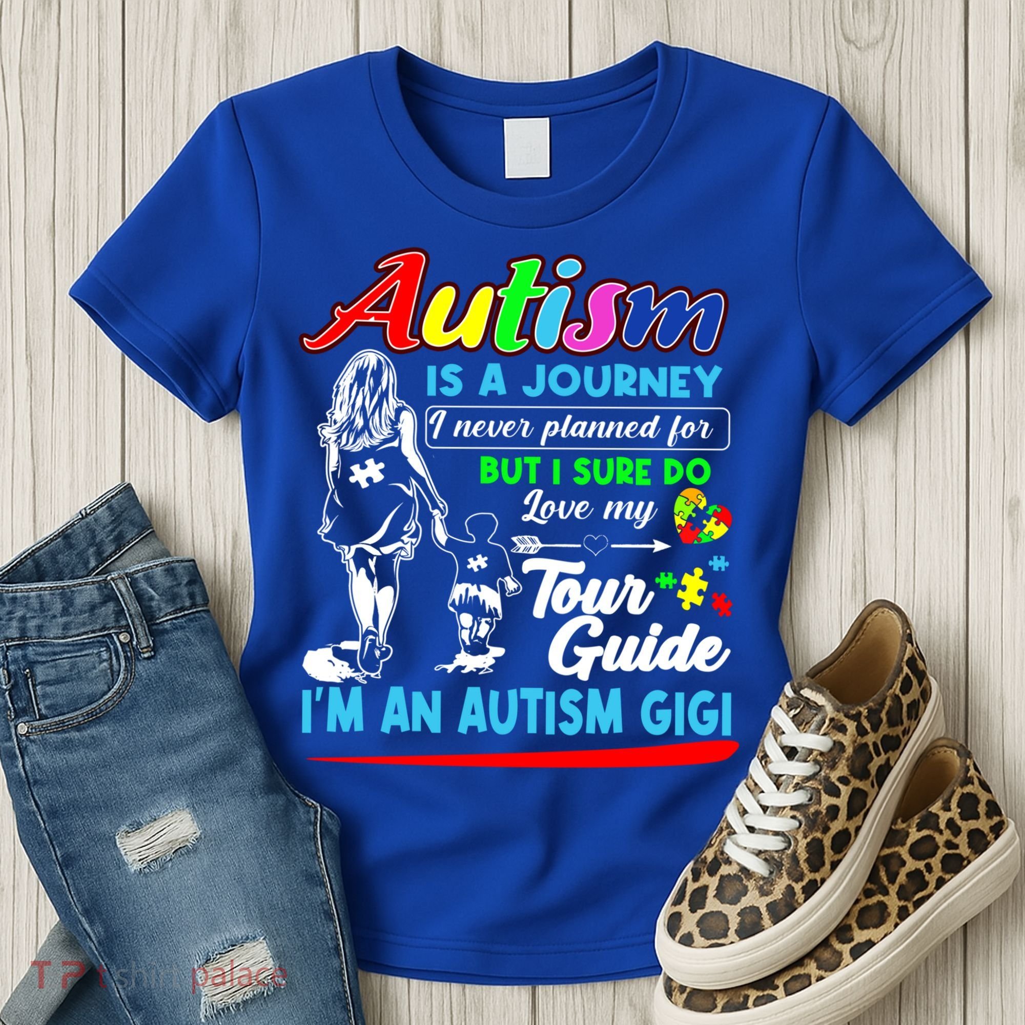 Autism Awareness Gigi Autism Is A Journey Gift Women's T-Shirt