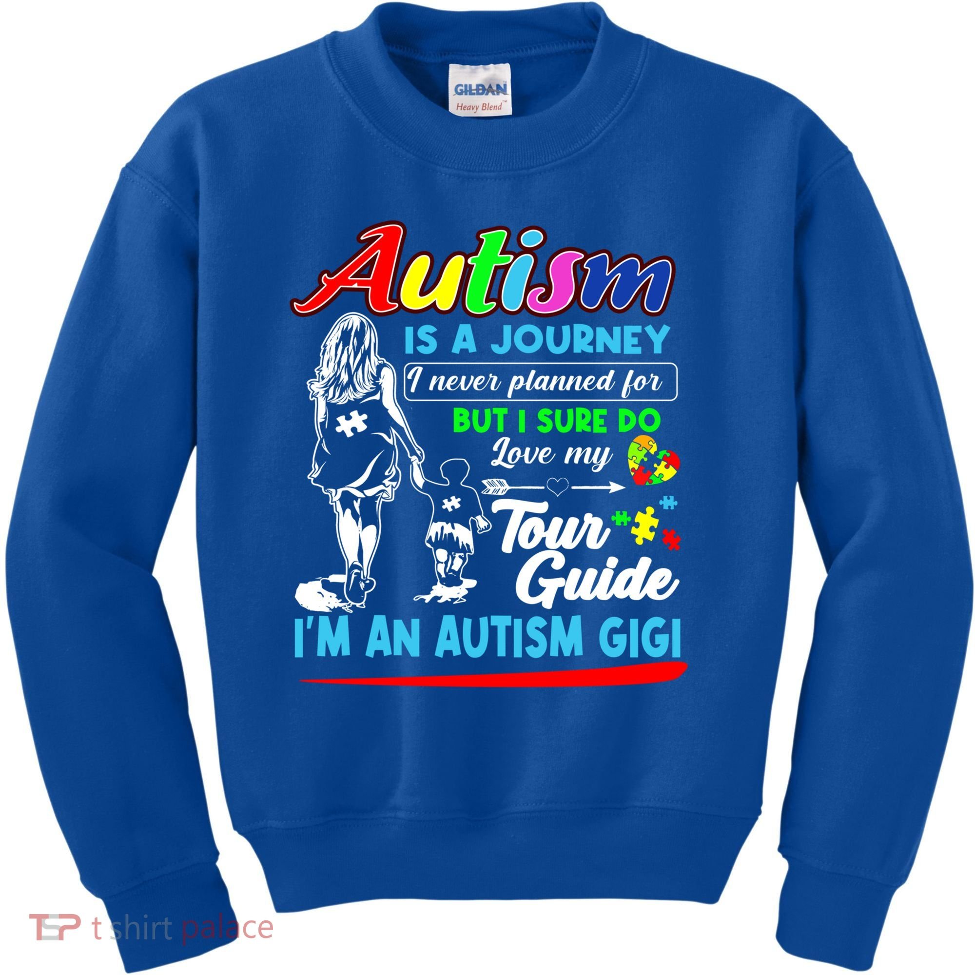 Autism Awareness Gigi Autism Is A Journey Gift Kids Sweatshirt