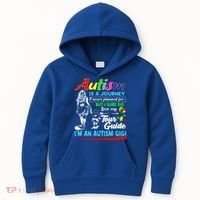 Autism Awareness Gigi Autism Is A Journey Gift Kids Hoodie thumb 0