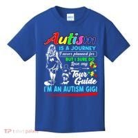 Autism Awareness Gigi Autism Is A Journey Gift Kids T-Shirt thumb 0