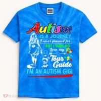 Autism Awareness Gigi Autism Is A Journey Gift Kids Tie-Dye T-Shirt thumb 0