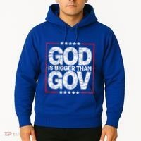 Antiwoke Antigovernment God Bigger Than Gov Hoodie thumb 2