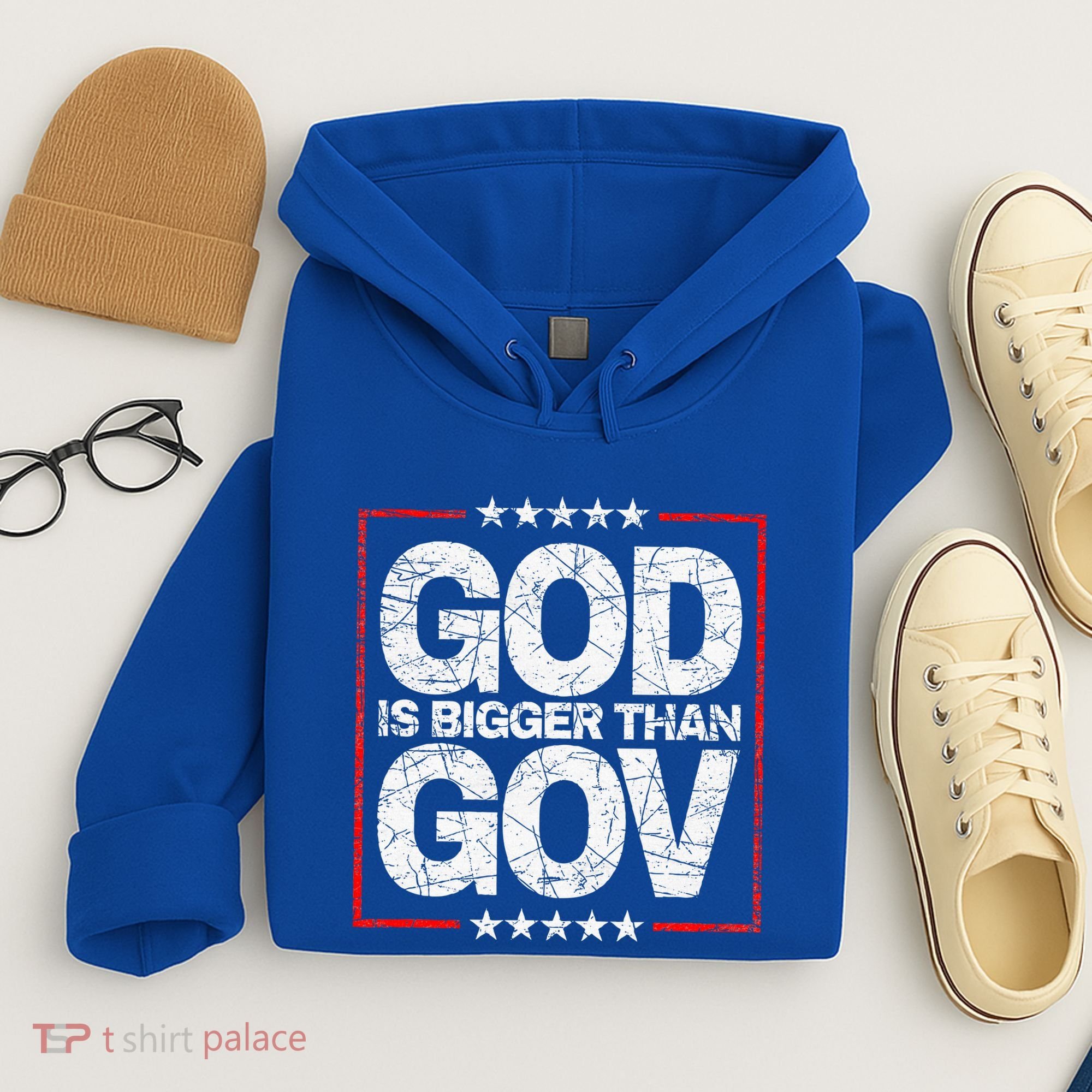 Antiwoke Antigovernment God Bigger Than Gov Hoodie